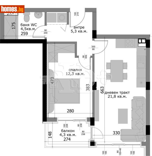 Двустаен, 66m² - Кв. Владиславово, Варна - Апартамент за продажба - Руди Кей - 120140849