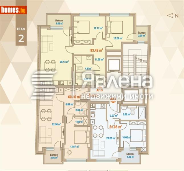 Тристаен, 129m² - Жк. Зона Б5, София - Апартамент за продажба - ЯВЛЕНА - 120153765