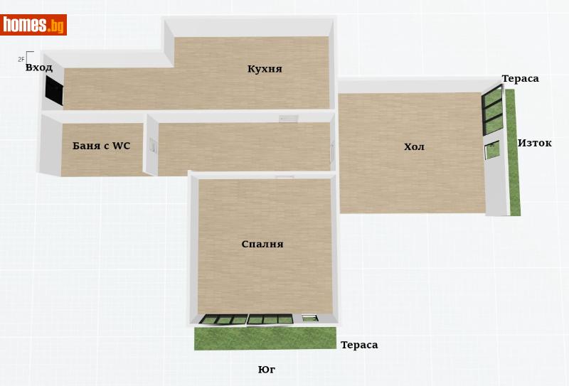 Двустаен, 68m² - снимка 10