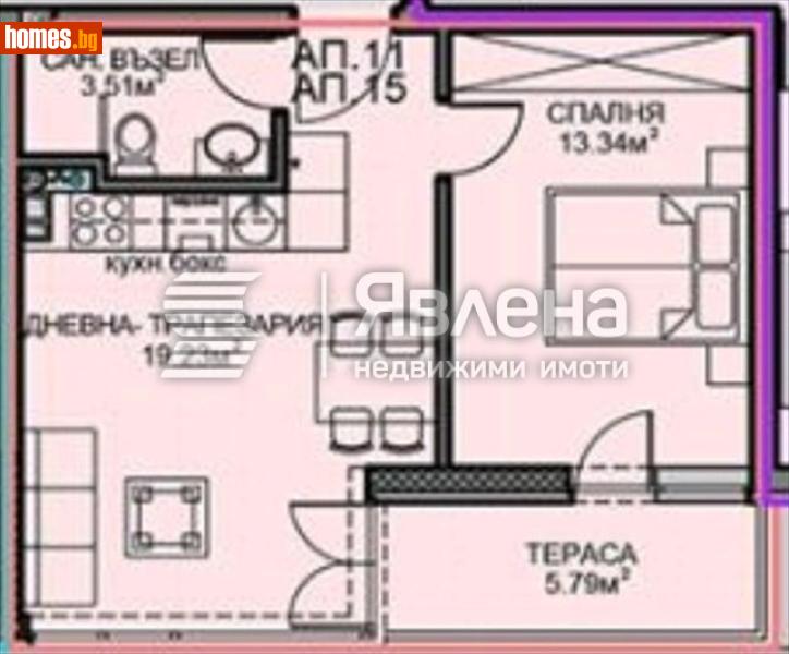 Двустаен, 57m² - снимка 10