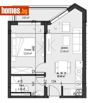 Двустаен, 59m² - Апартамент за продажба - 120165665