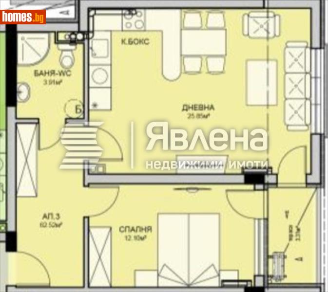 Двустаен, 78m² - Жк. Меден Рудник, Бургас - Апартамент за продажба - ЯВЛЕНА - 120178807
