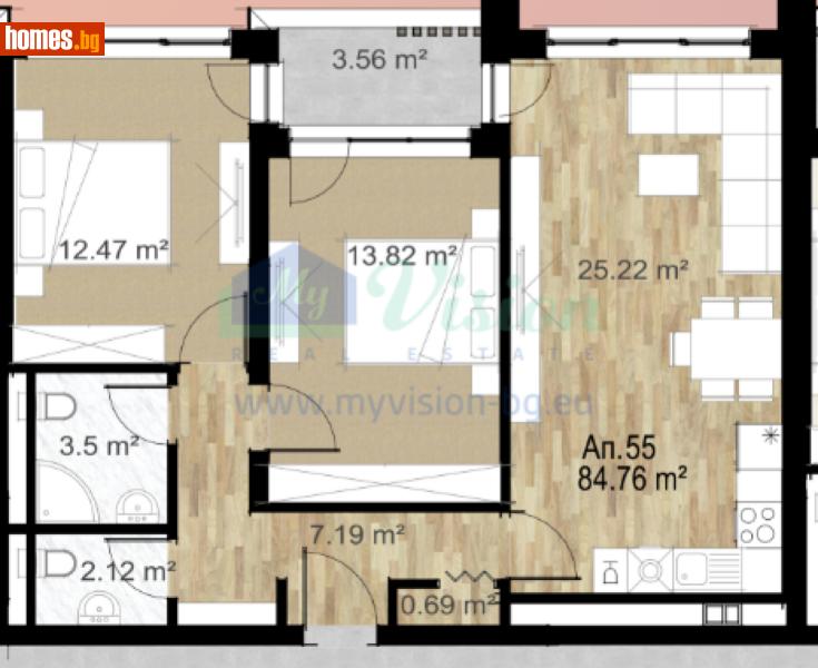 Тристаен, 102m² - Жк. Зона Б5, София - Апартамент за продажба - Myvision Real Estate - 120195801