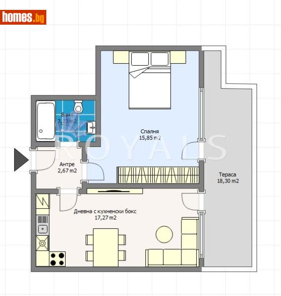 Двустаен, 77m² - снимка 3