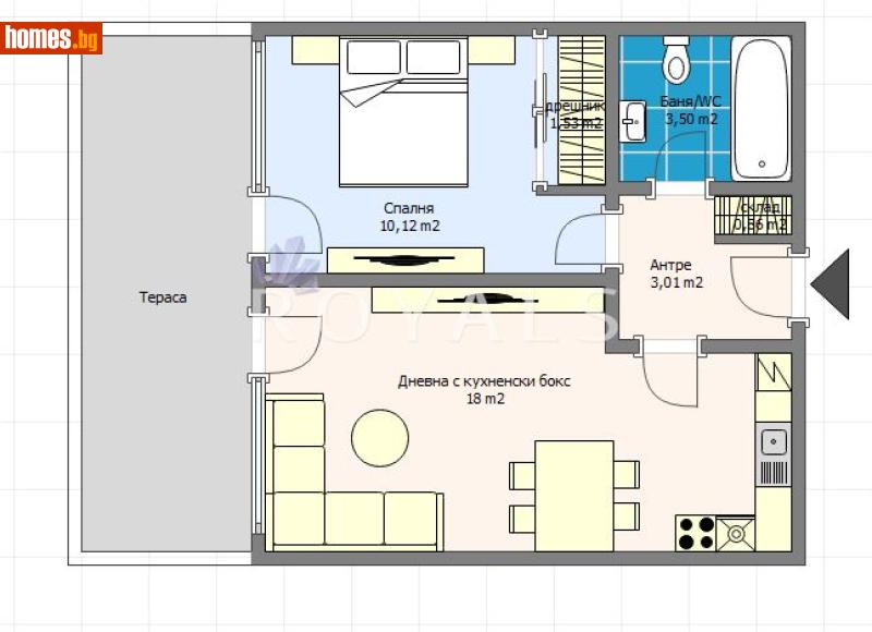 Двустаен, 69m² - снимка 4