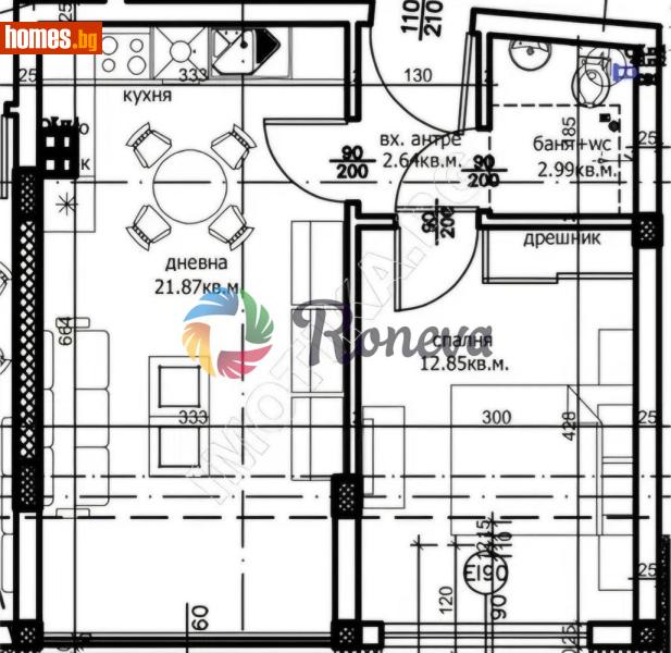 Двустаен, 58m² - Жк. Левски, Варна - Апартамент за продажба - РОНЕВА ООД - 120204688