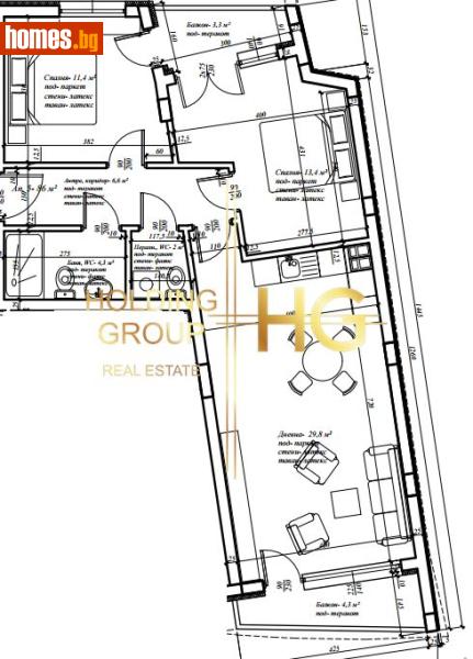 Тристаен, 101m² -  Център, Варна - Апартамент за продажба - Холдинг Груп Недвижими Имоти  - 120205133