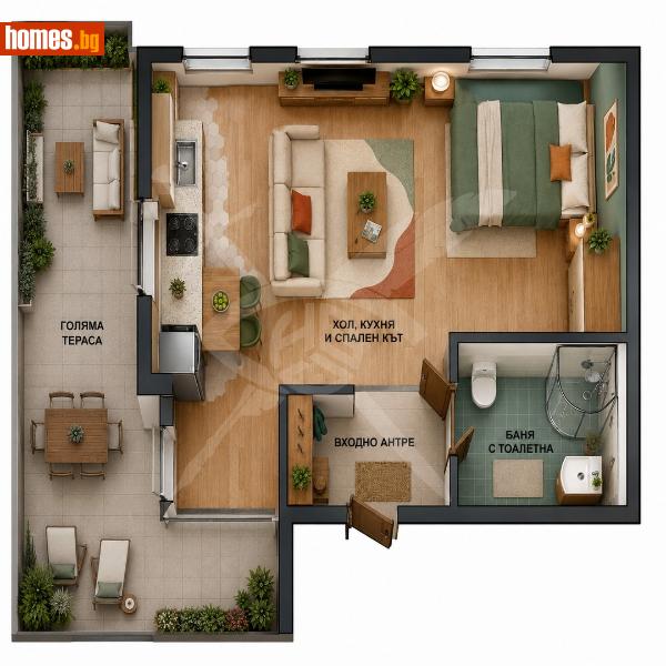 Едностаен, 33m² - Кв. Малинова Долина, София - Апартамент за продажба - ЕКС НВД - 120220139