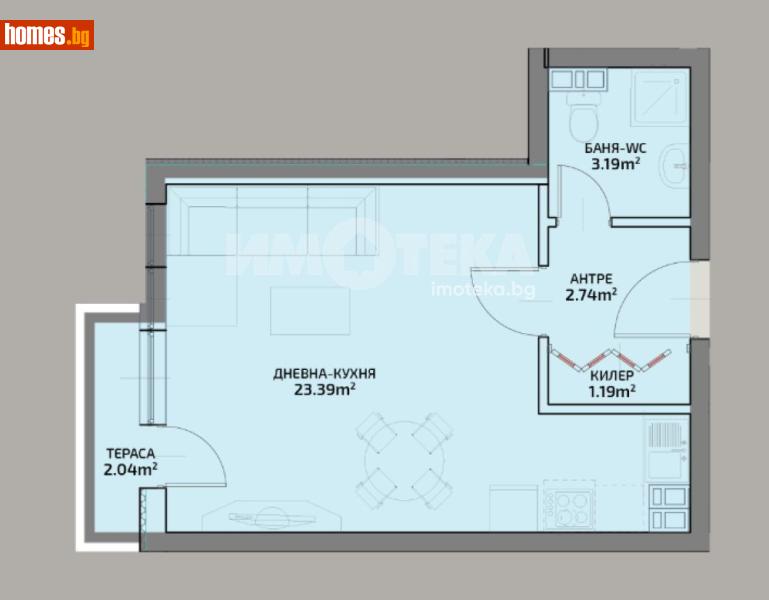 Едностаен, 48m² -  Център, Пловдив - Апартамент за продажба - ИМОТЕКА АД - 120228412