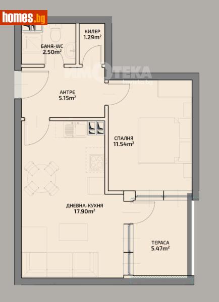 Двустаен, 62m² -  Център, Пловдив - Апартамент за продажба - ИМОТЕКА АД - 120228413