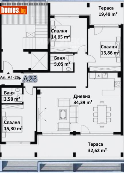 Тристаен, 122m² - Кв. Кършияка, Пловдив - Апартамент за продажба - ИМОТЕКА АД - 120242314