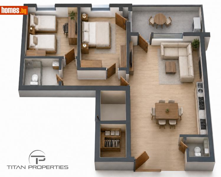 Тристаен, 113m² - Жк. Славейков, Бургас - Апартамент за продажба - ТИТАН ПРОПЪРТИС - гр.Бургас - 120243239