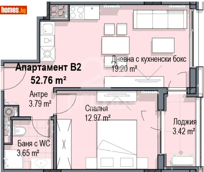 Двустаен, 63m² - Кв. Кръстова Вада, София - Апартамент за продажба - Примо Плюс - 120258539