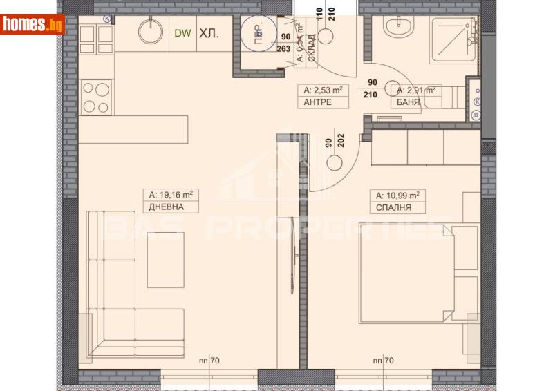 Двустаен, 56m² - Жк. Надежда 3, София - Апартамент за продажба - BasProperties - 120282824