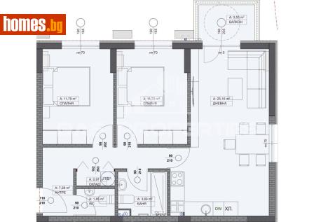 Тристаен, 99m² - Апартамент за продажба - 120282830