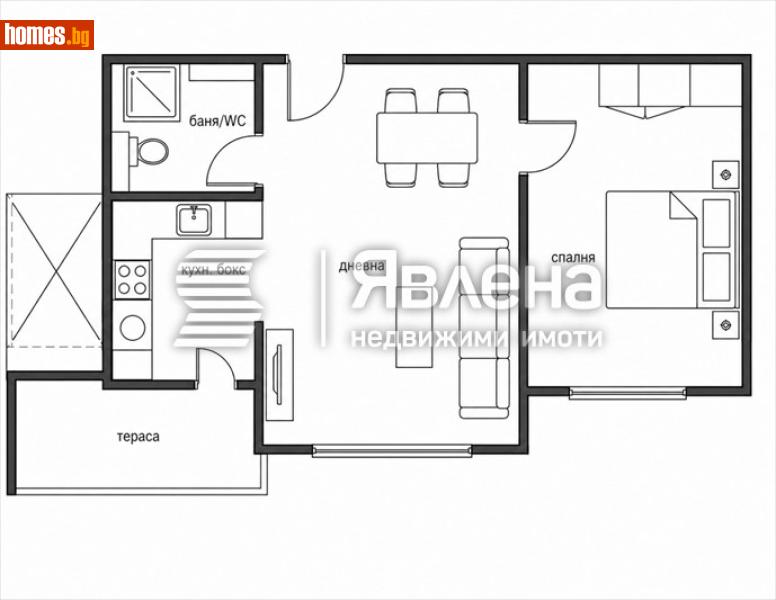 Двустаен, 61m² - Жк. Славейков, Бургас - Апартамент за продажба - ЯВЛЕНА - 120308874