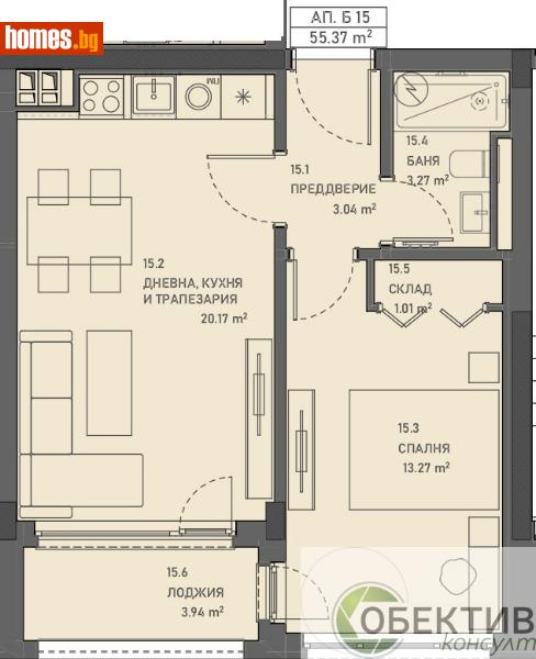 Двустаен, 65m² - Гр.Карлово, Карлово - Апартамент за продажба - Обектив Консулт - 120356602