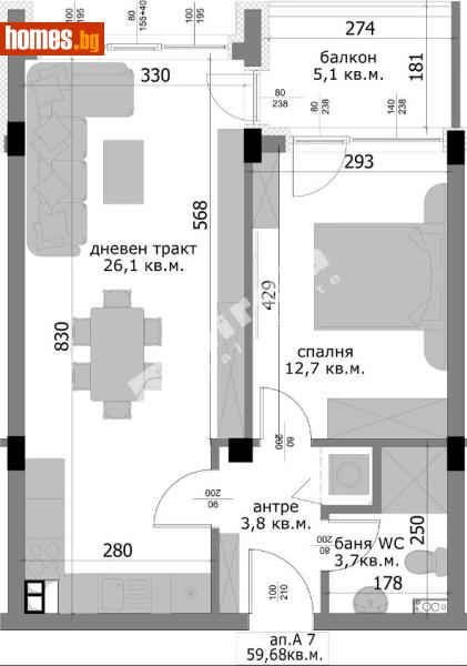 Двустаен, 68m² - Кв. Владиславово, Варна - Апартамент за продажба - МИРЕЛА - 120375235