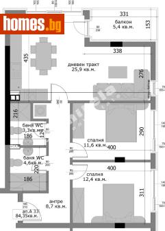 Тристаен, 97m² - Апартамент за продажба - 120375245