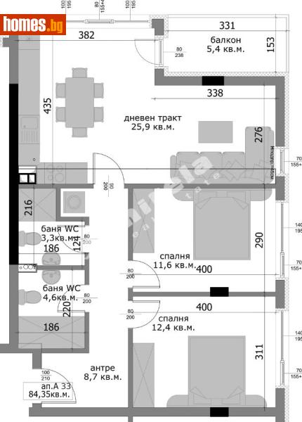 Тристаен, 97m² - Кв. Владиславово, Варна - Апартамент за продажба - МИРЕЛА - 120375245