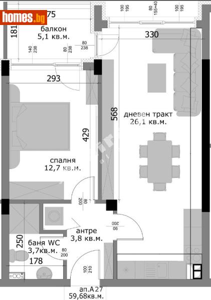 Двустаен, 68m² - Кв. Владиславово, Варна - Апартамент за продажба - МИРЕЛА - 120375250