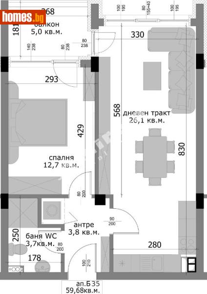 Двустаен, 68m² - Кв. Владиславово, Варна - Апартамент за продажба - МИРЕЛА - 120375277