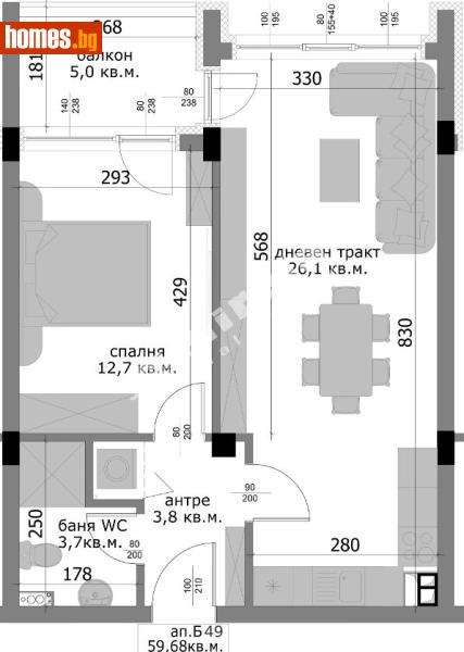 Двустаен, 68m² - Кв. Владиславово, Варна - Апартамент за продажба - МИРЕЛА - 120375316