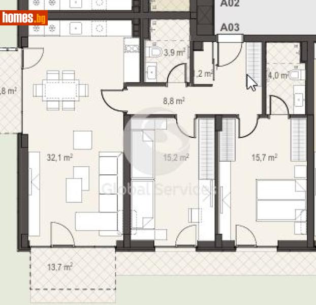 Тристаен, 115m² -  Драгалевци, София - Апартамент за продажба - Глобъл Сървисиз ООД - 120384515