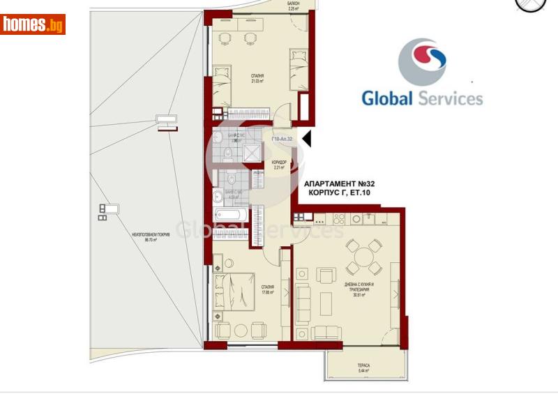 Тристаен, 218m² - Жк. Сердика, София - Апартамент за продажба - Глобъл Сървисиз ООД - 120384670