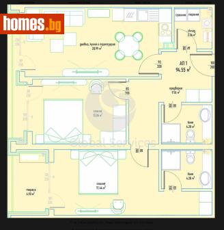 Тристаен, 122m² - Апартамент за продажба - 120384679