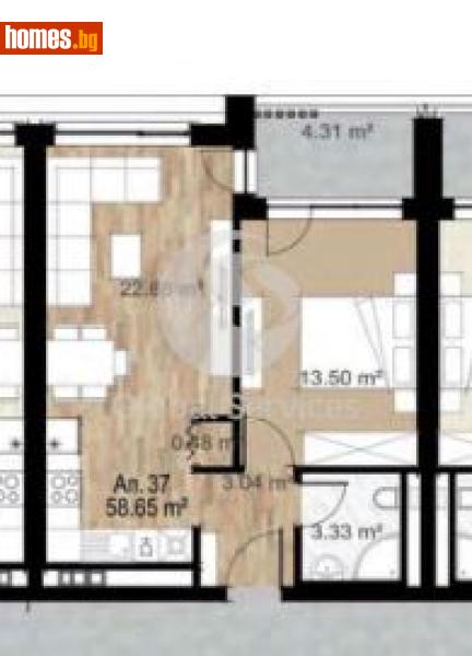 Двустаен, 70m² - Жк. Зона Б18, София - Апартамент за продажба - Глобъл Сървисиз ООД - 120384736