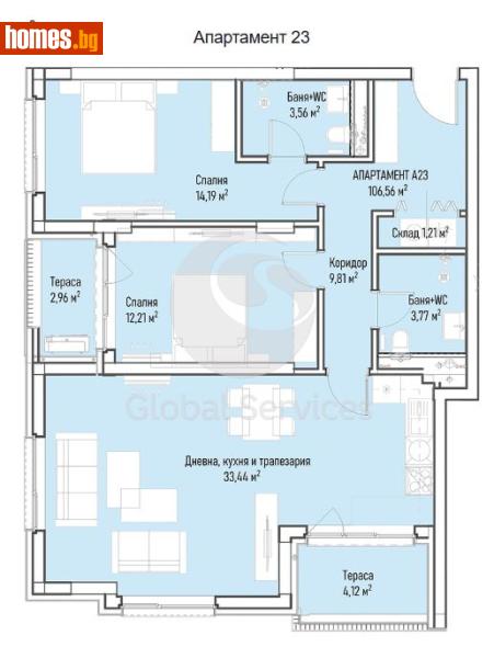 Тристаен, 132m² - Жк. Младост 4, София - Апартамент за продажба - Глобъл Сървисиз ООД - 120384760