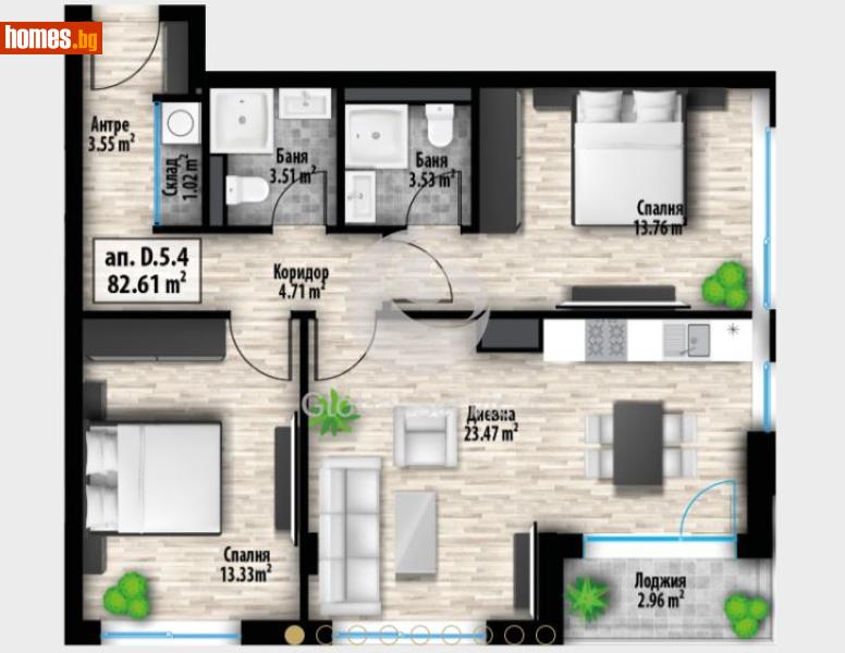 Тристаен, 97m² - Кв. Манастирски Ливади, София - Апартамент за продажба - Глобъл Сървисиз ООД - 120384791