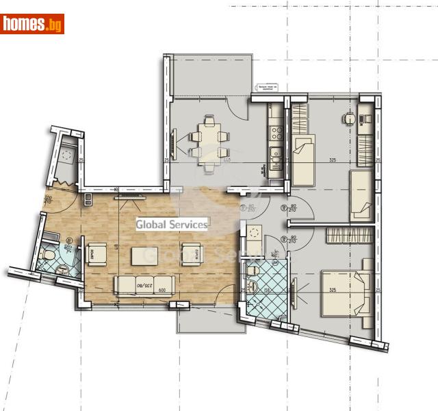 Тристаен, 117m² - Жк. Стрелбище, София - Апартамент за продажба - Глобъл Сървисиз ООД - 120384868