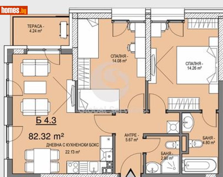 Тристаен, 97m² - Кв. Витоша, София - Апартамент за продажба - Глобъл Сървисиз ООД - 120384908