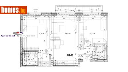 Тристаен, 81m² - Апартамент за продажба - 120385016