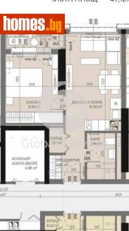 Двустаен, 56m² - Апартамент за продажба - 120385313