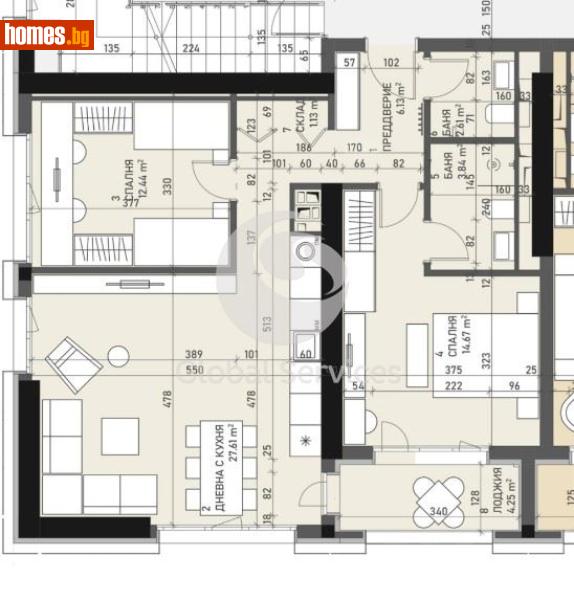 Тристаен, 107m² - Жк. Банишора, София - Апартамент за продажба - Глобъл Сървисиз ООД - 120385385