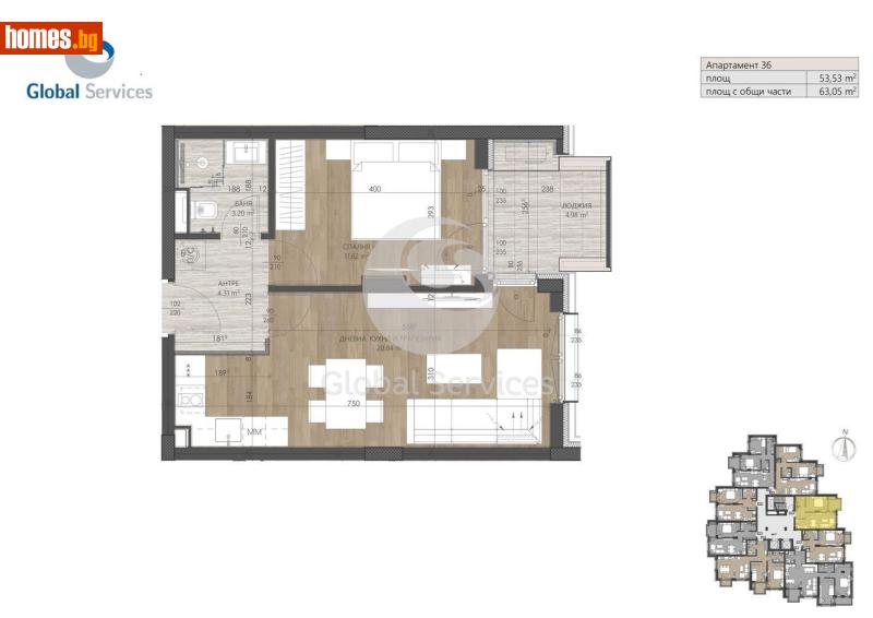 Двустаен, 63m² - Жк. Изгрев, София - Апартамент за продажба - Глобъл Сървисиз ООД - 120385561