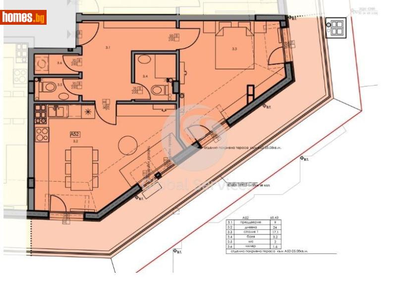 Двустаен, 85m² - Жк. Дружба 1, София - Апартамент за продажба - Глобъл Сървисиз ООД - 120385589