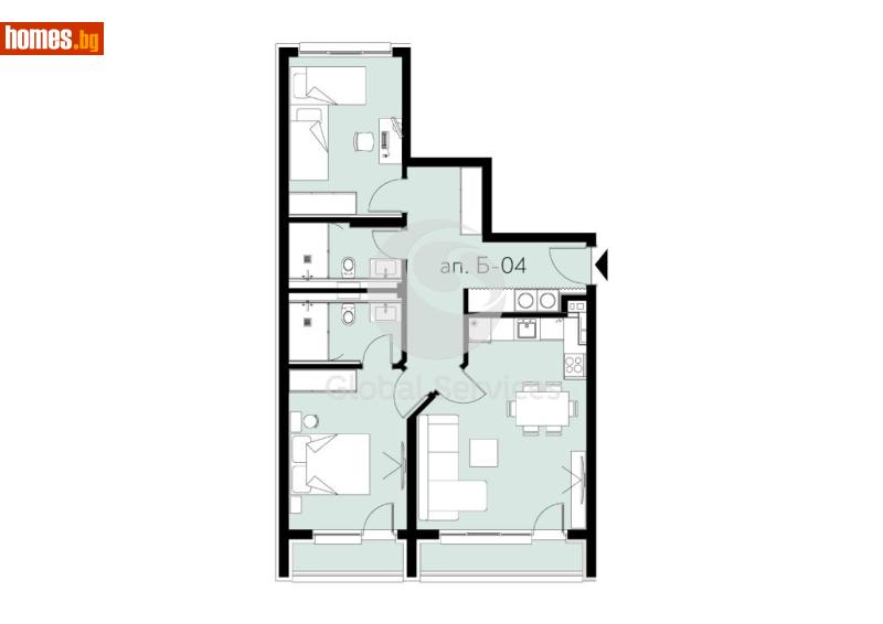 Тристаен, 110m² - Жк. Дружба 2, София - Апартамент за продажба - Глобъл Сървисиз ООД - 120385900