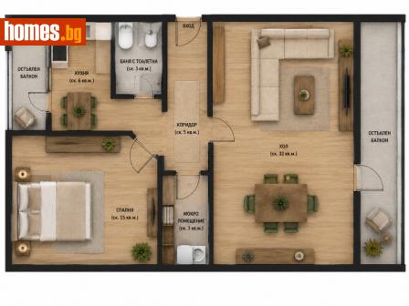 Двустаен, 65m² - Апартамент за продажба - 120393101