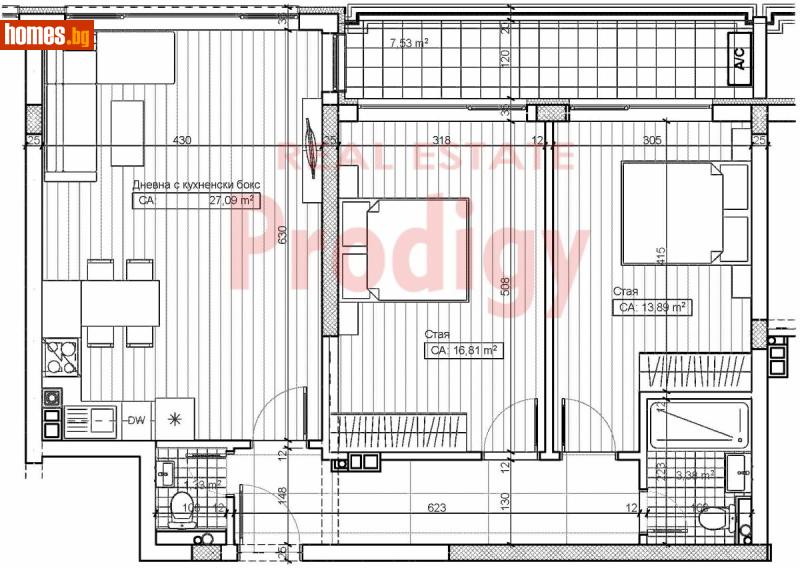 Тристаен, 106m² - София, София - град - Апартамент за продажба - Продиджи - 120407182
