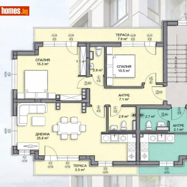 Тристаен, 123m² - Жк. Дървеница, София - Апартамент за продажба - Титан Пропъртис - 120407473