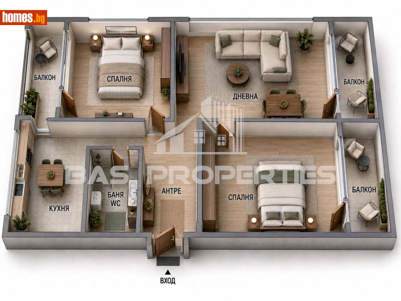 Тристаен, 86m² - Жк. Дружба 1, София - Апартамент за продажба - BasProperties - 120419719