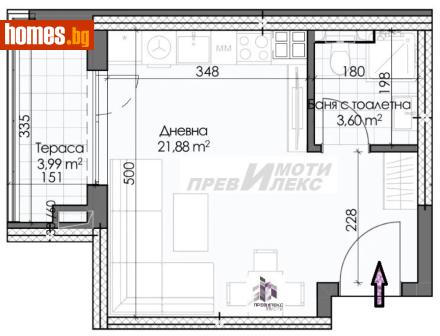 Едностаен, 44m² - Апартамент за продажба - 120434512