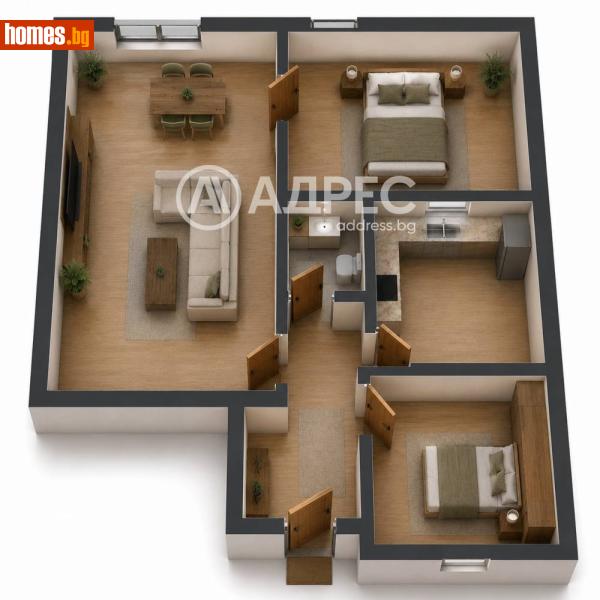 Тристаен, 96m² - Жк. Гео Милев, София - Апартамент за продажба - АДРЕС НЕДВИЖИМИ ИМОТИ - 120443140
