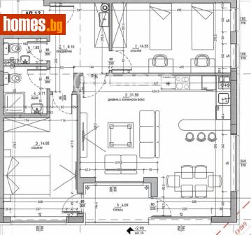 Тристаен, 107m² - Апартамент за продажба - 120446546