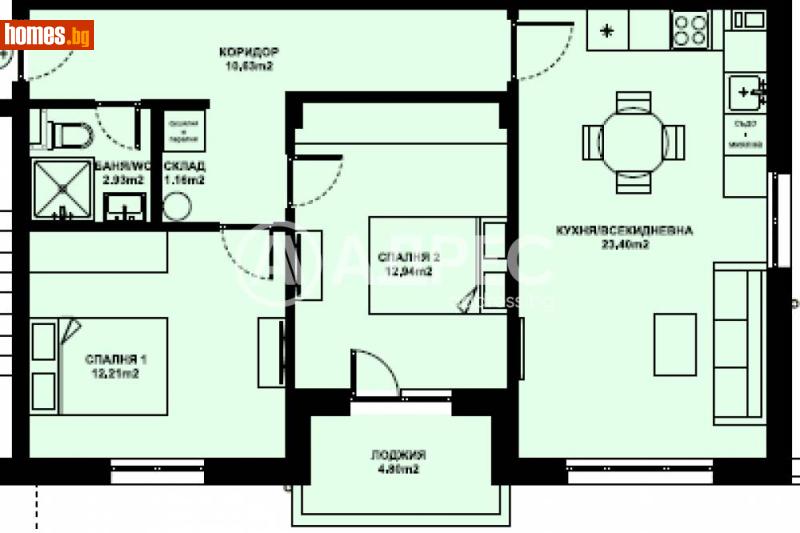 Тристаен, 82m² -  Изгрев, Благоевград - Апартамент за продажба - АДРЕС НЕДВИЖИМИ ИМОТИ - 120447258