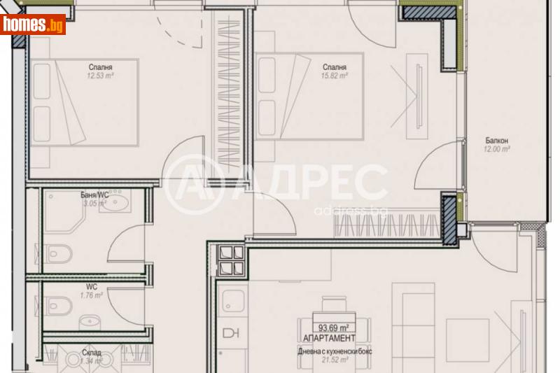 Тристаен, 116m² -  Оборище, София - Апартамент за продажба - АДРЕС НЕДВИЖИМИ ИМОТИ - 120468484